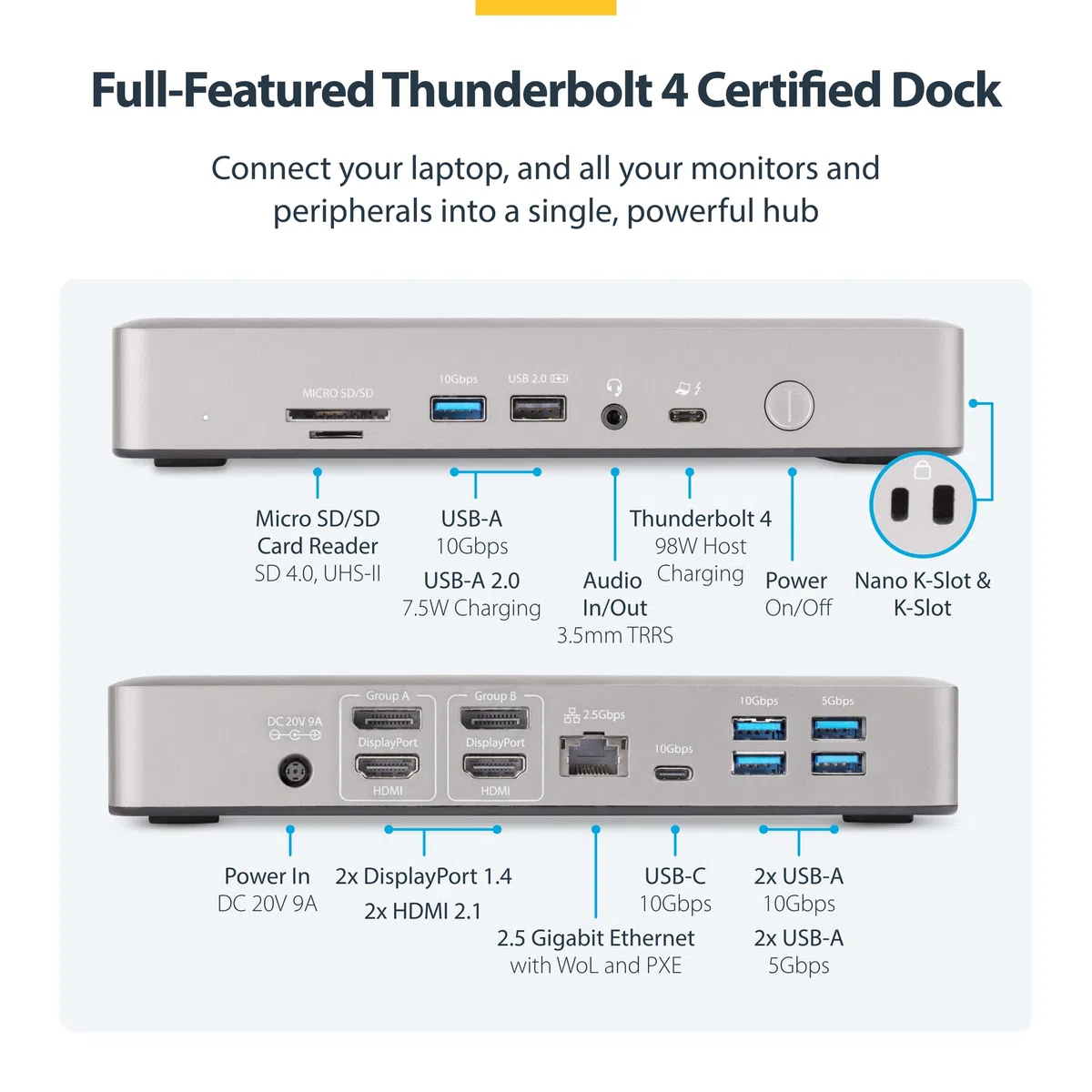 StarTech.com Multi-Display docking station Thunderbolt 4