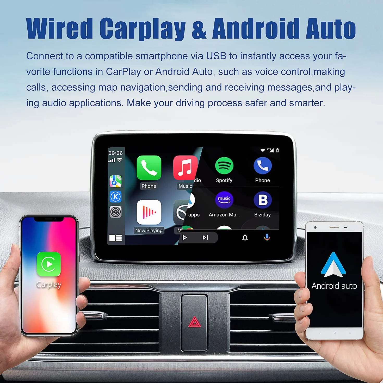 Zestaw naprawczy Mazda Carplay i Android Auto, Hub OEM TK78-66-9U0C pasuje do systemu MZD Connect, 00008FZ34, adapter Apple Carplay kompatybilny z Mazda 2/3/6/CX3/CX5/CX9 5 lat 2014-2020