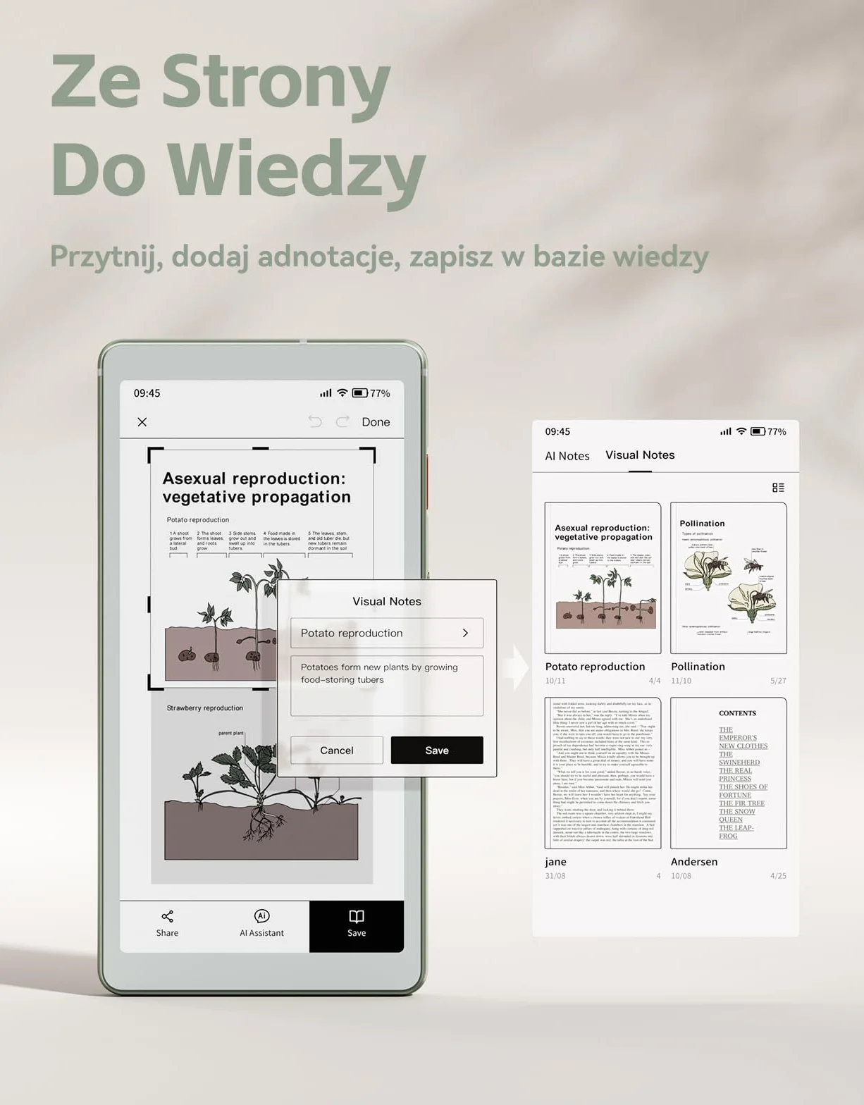 VIWOODS 6,13’’ AiPaper Reader C z kolorowym wyświetlaczem, czytnik e-booków E Ink z regulowanym ciepłym i zimnym światłem, ultracienki i lekki, zintegrowany z AI, 128 GB pamięci