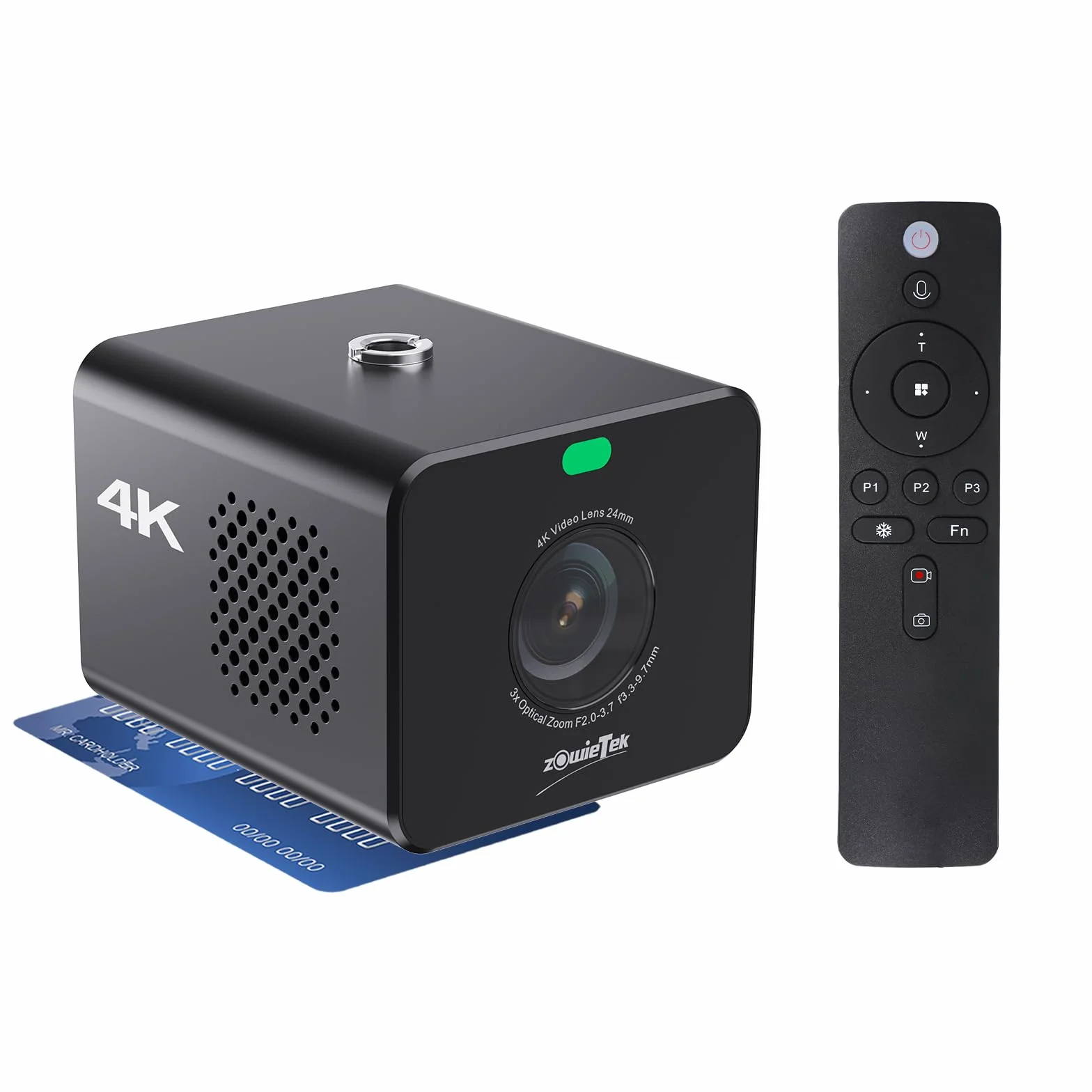 zowietek Kamera 4K POV z zoomem NDI|HX3, ZowieCam, automatyczne ustawianie ostrości, wyjście SDI, HDMI i UVC, 3-krotny zoom optyczny, kompaktowy rozmiar, mobilne elastyczne sterowanie, zasilanie PoE