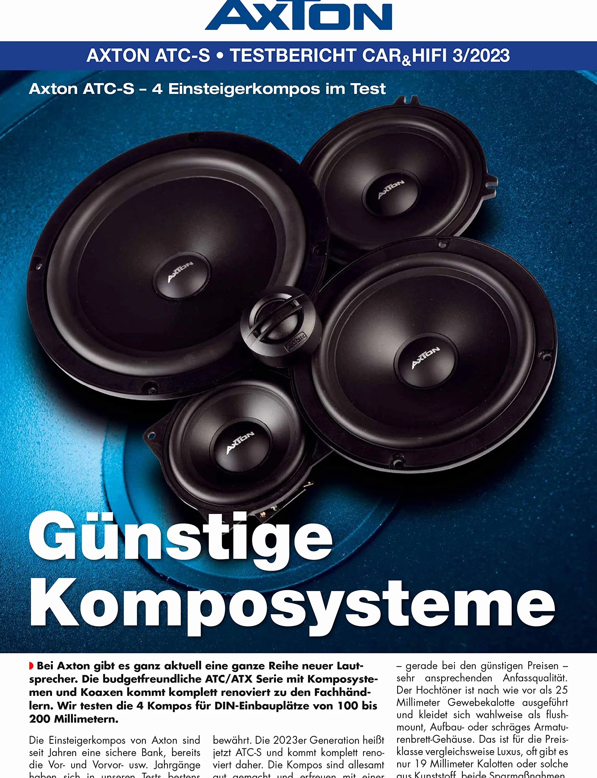 Axton ATC100S | 10 cm 2-Wege Lautsprecher Kompo System