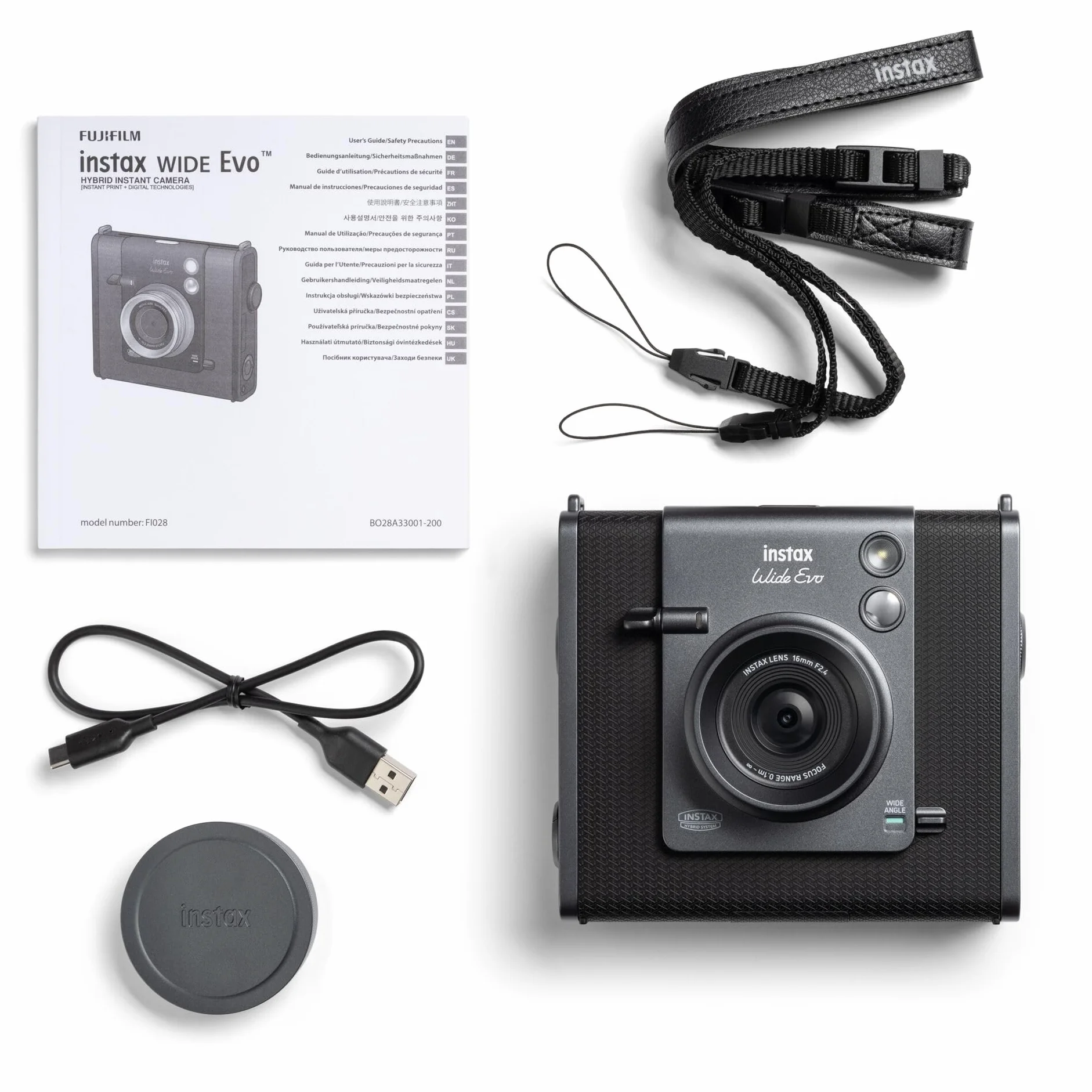instax Wide Evo 2 w 1 Aparat do Zdjęć Natychmiastowych i Drukarka w Jednym, 10 Obiektywów i 10 Filtrów Filmowych