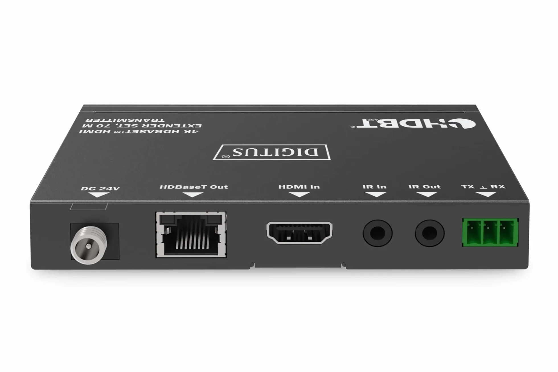 DIGITUS Przedłużacz HDMI - 4k/30Hz - Nadajnik i odbiornik - HDBaseT 1.0 - HDMI 1.4b - Zasięg do 70m - Kabel krosowy Cat 6 lub wyższy