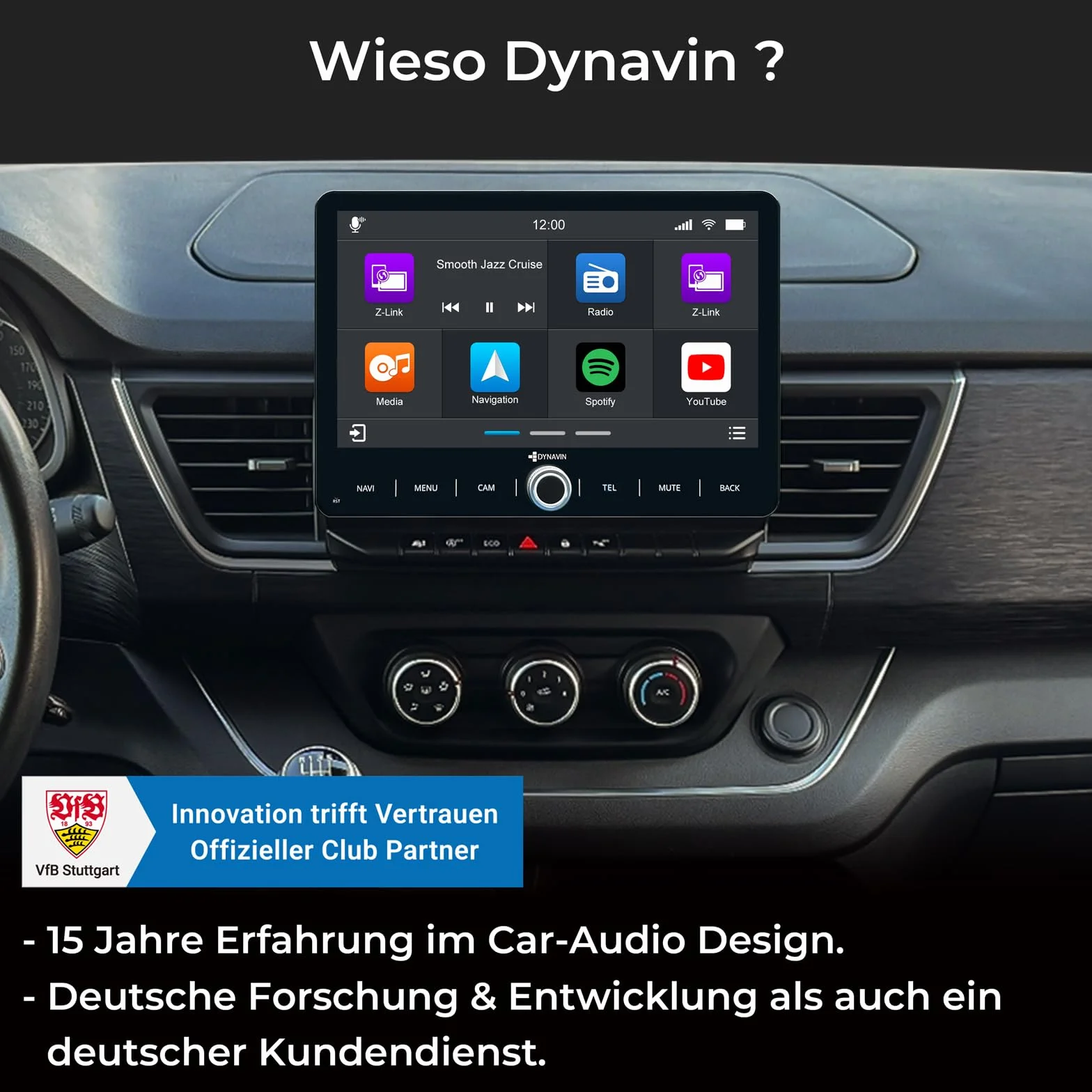 DYNAVIN Radio samochodowe z systemem Android do Renault Trafic Kangoo od 2021, radio 10,1 cala z bezprzewodowym Carplay i Android Auto | wyświetlacz Head-up | w zestawie DAB+: D9-KG21 Premium Flex