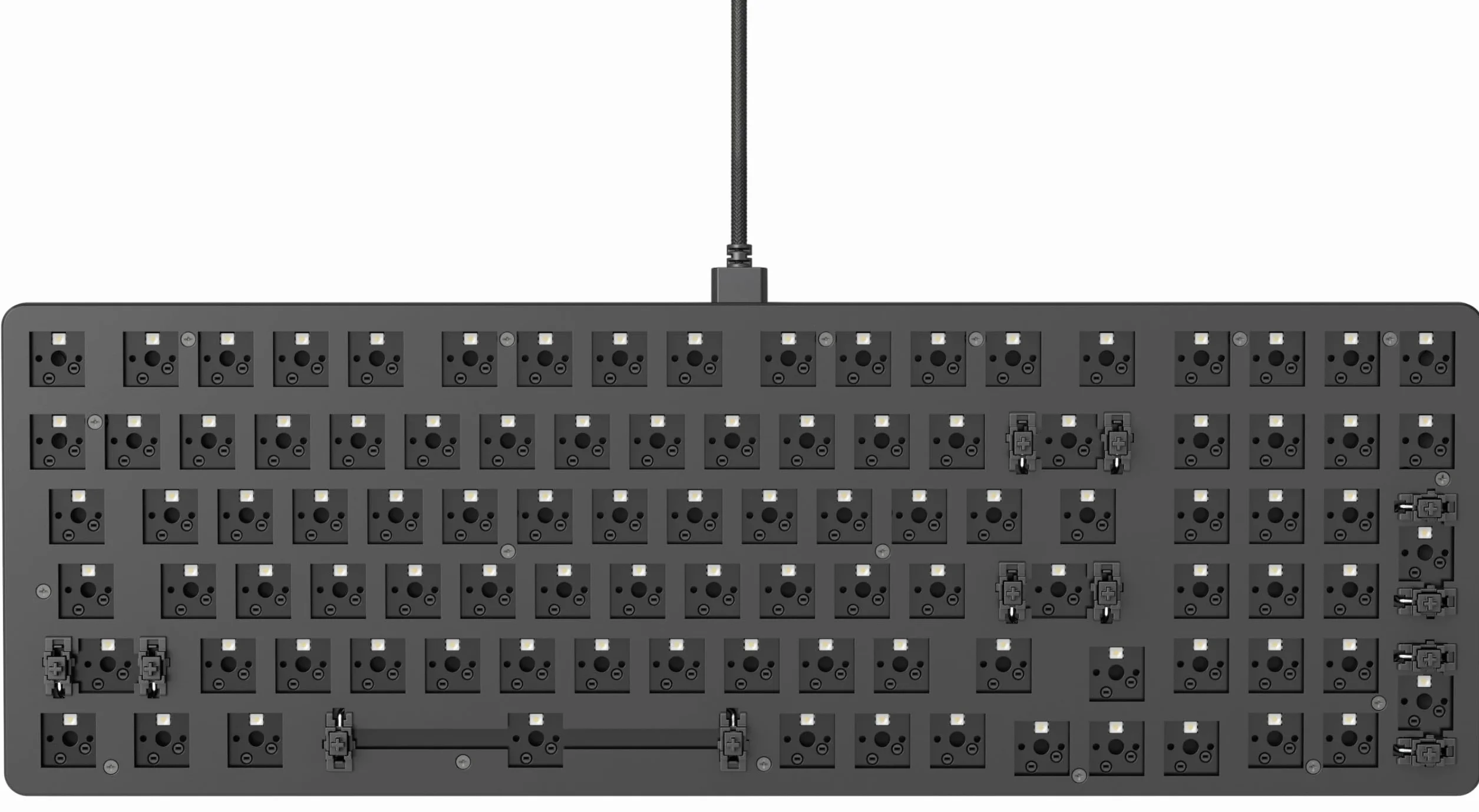 Glorious Gaming GMMK 2 Full Size (96%) Barebones (tylko obudowa) – obudowa gamingowej klawiatury mechanicznej, pełny rozmiar, aluminium, konfigurowalna, RGB, układ amerykański/ANSI - Czarny