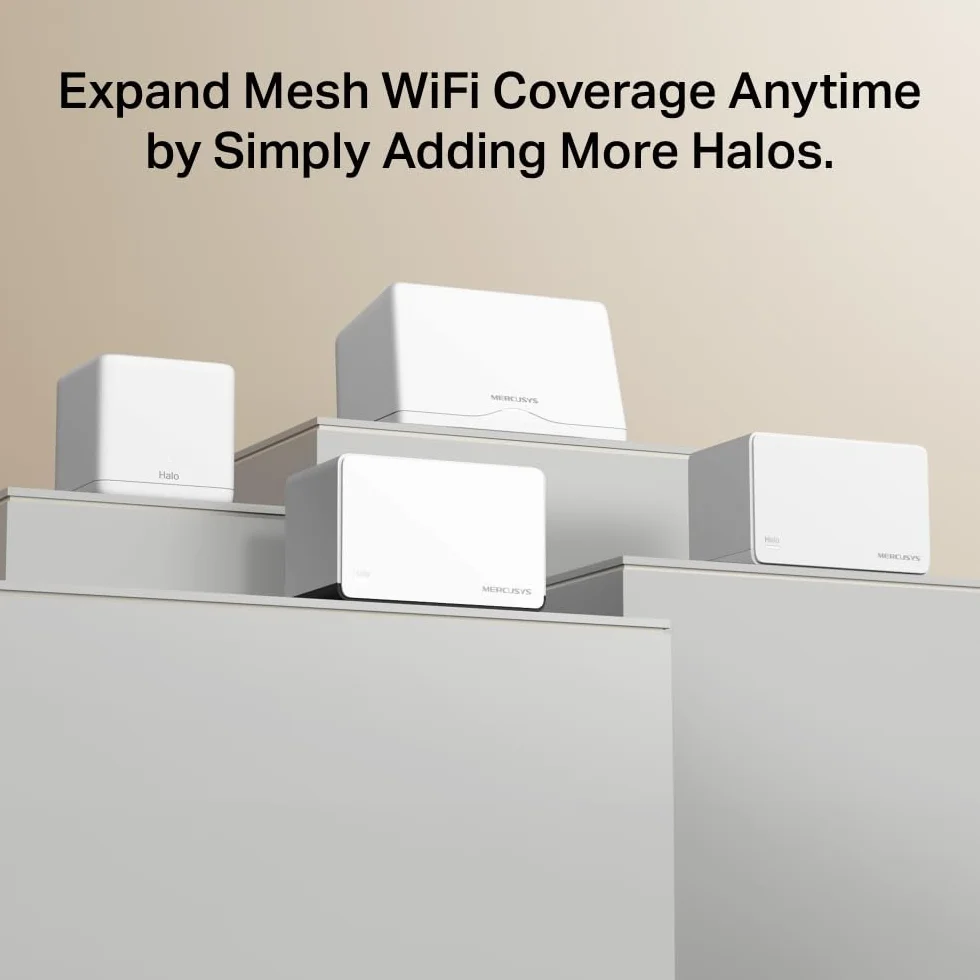 Mercusys TP-Link Halo H85X Mesh Wi-Fi 6 AX3000 Mbps Dual-Band, 2,5 G, port WAN/LAN, 2 porty Gigabit WAN/LAN, pokryte do 460 m2, MU-MIMO, WPA3, sterowanie aplikacją, 2 sztuki