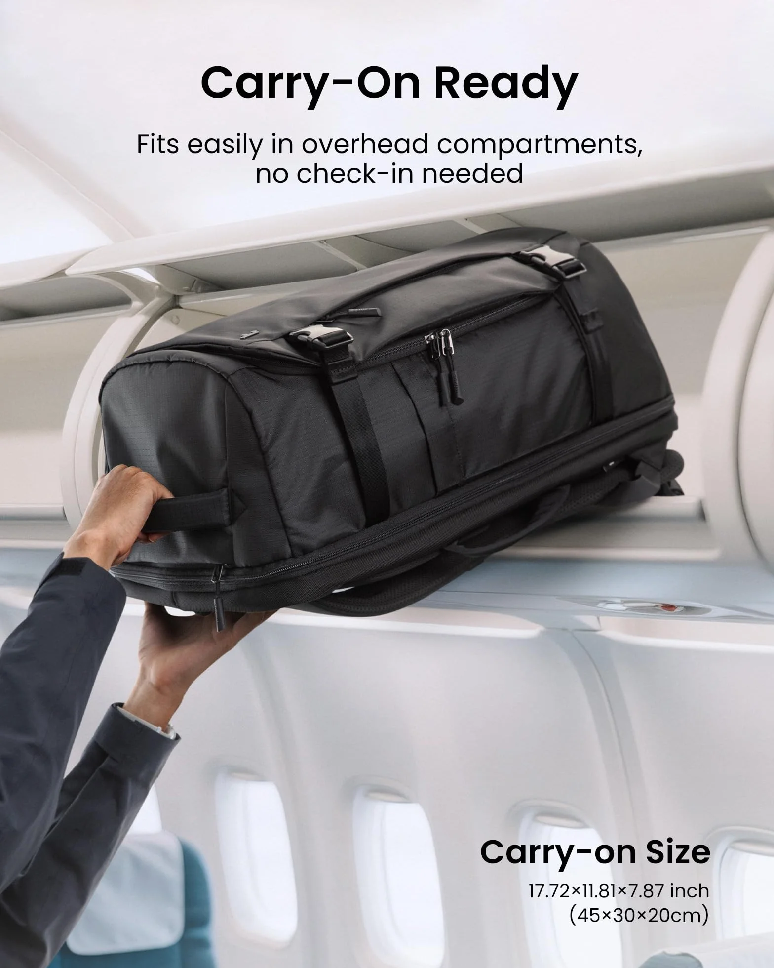 tomtoc Plecak podróżny 28 l, zatwierdzony przez TSA, do użytku w kabinie Easyjet, pod siedzeniem, 45x36x20, Ryanair, 40x20x25, bagaż podręczny, wodoodporny, lekki, biznesowy, mieści laptopa 16 cali