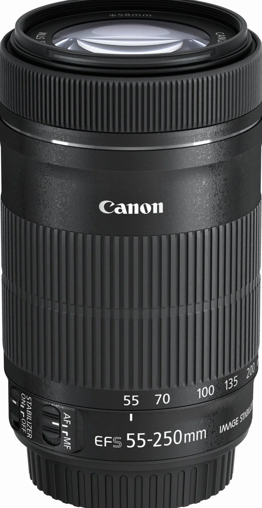 Canon EF-S 55-250 mm F4-5.6 IS STM Teleobiektyw Zmiennoogniskowy, Czarny, 58 mm