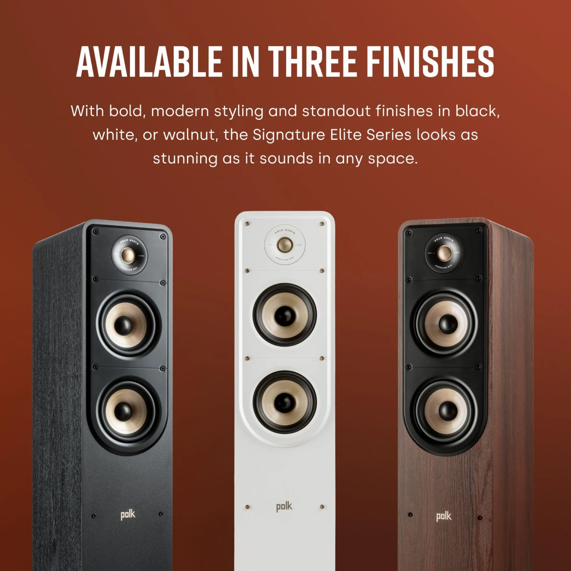 Polk Audio Signature Elite ES50 wysokiej rozdzielczości głośnik HiFi do kina domowego, certyfikat Hi-Res, kompatybilny z Dolby Atmos i DTS:X (sztuk), czarny