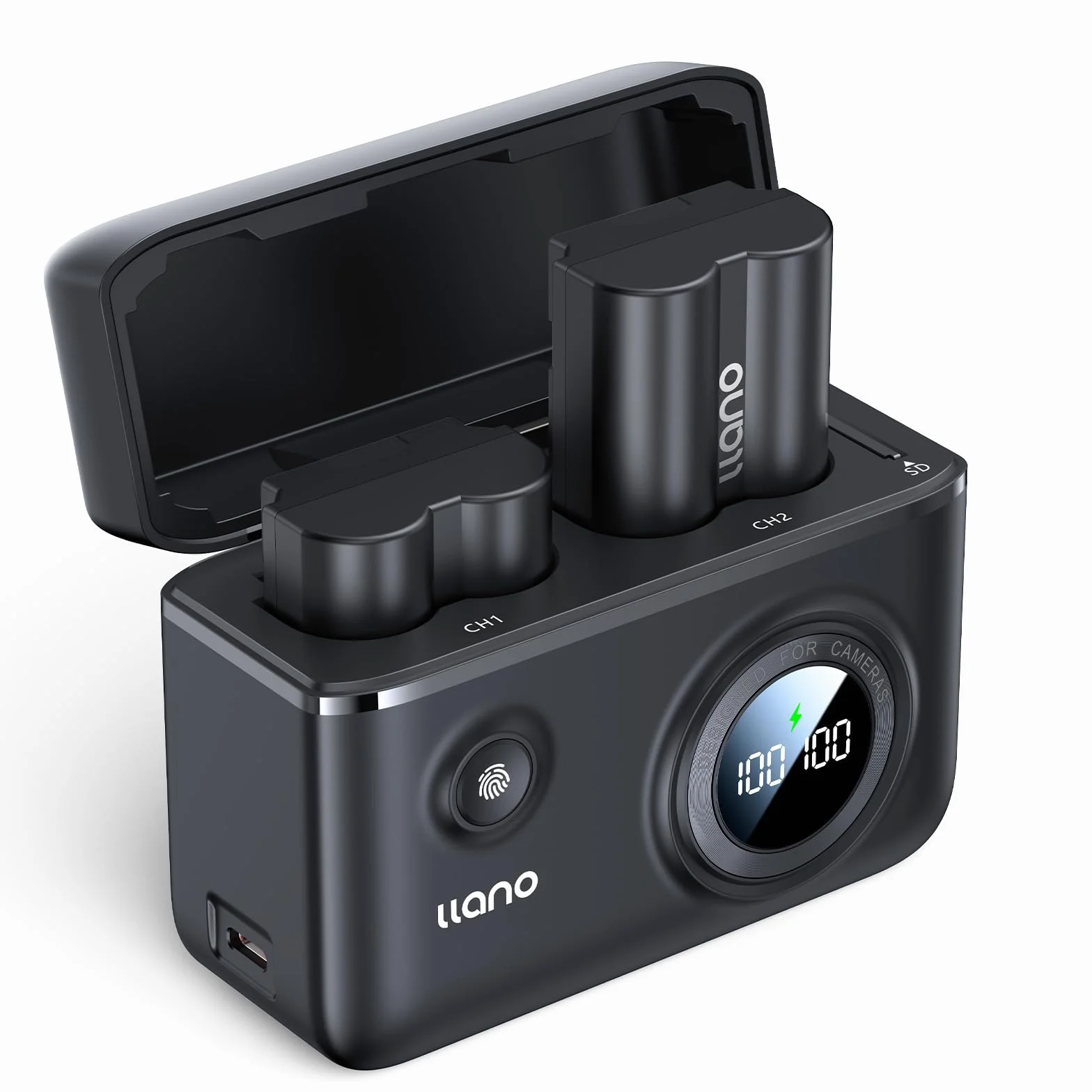 Llano NP-W235 zestaw ładowarek do Fujifilm X-T5/X-T4/XS20/X-H2/X-H2S/GFX100S, 2-pak akumulatorów 2400 mAh z ładowarką USB-C do szybkiego ładowania, PD3.0 i QC3.0, wyświetlacz cyfrowy, podwójna