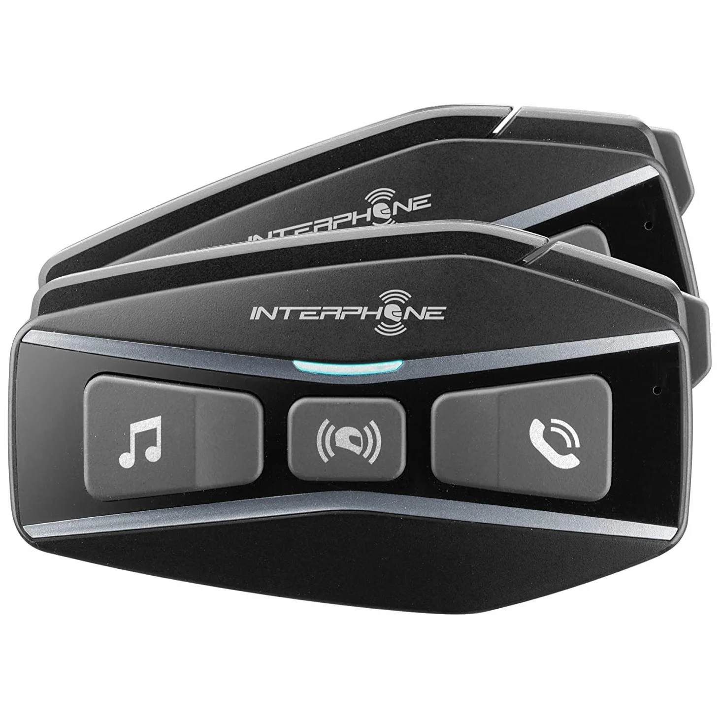 Interphone Cellularline INTERPHOUCOM16TP | Doppio | Interfono Tecnologia Mesh 2.0 e Bluetooth 5.0, Uso 24 Piloti, Distanza 1,6Km, Autonomia Fino a 15 Ore, Mp3, GPS, Impermeabile IP67, Universale