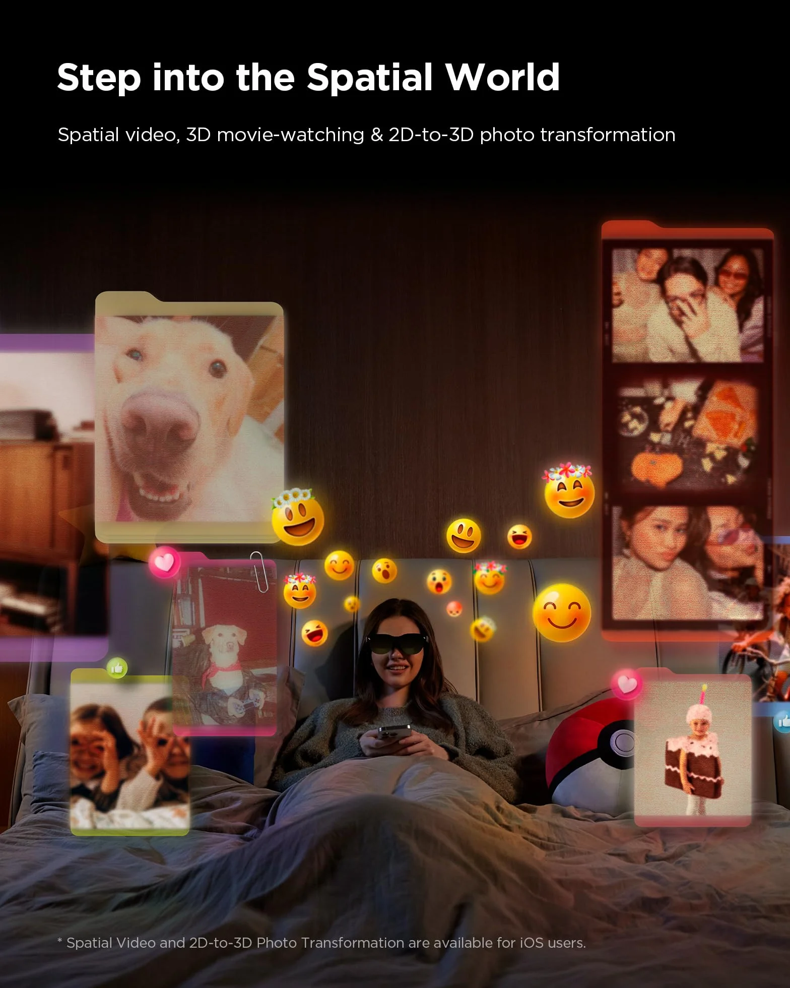 RayNeo Air 3s Okulary AR/XR, 201" 120Hz FHD Wyświetlacz HueView, Przenośne Okulary Wideo AR do Gier dla iPhone 16/15, Android, Mac, PS5, Steam Deck - Przenośne Kino Nowej Generacji