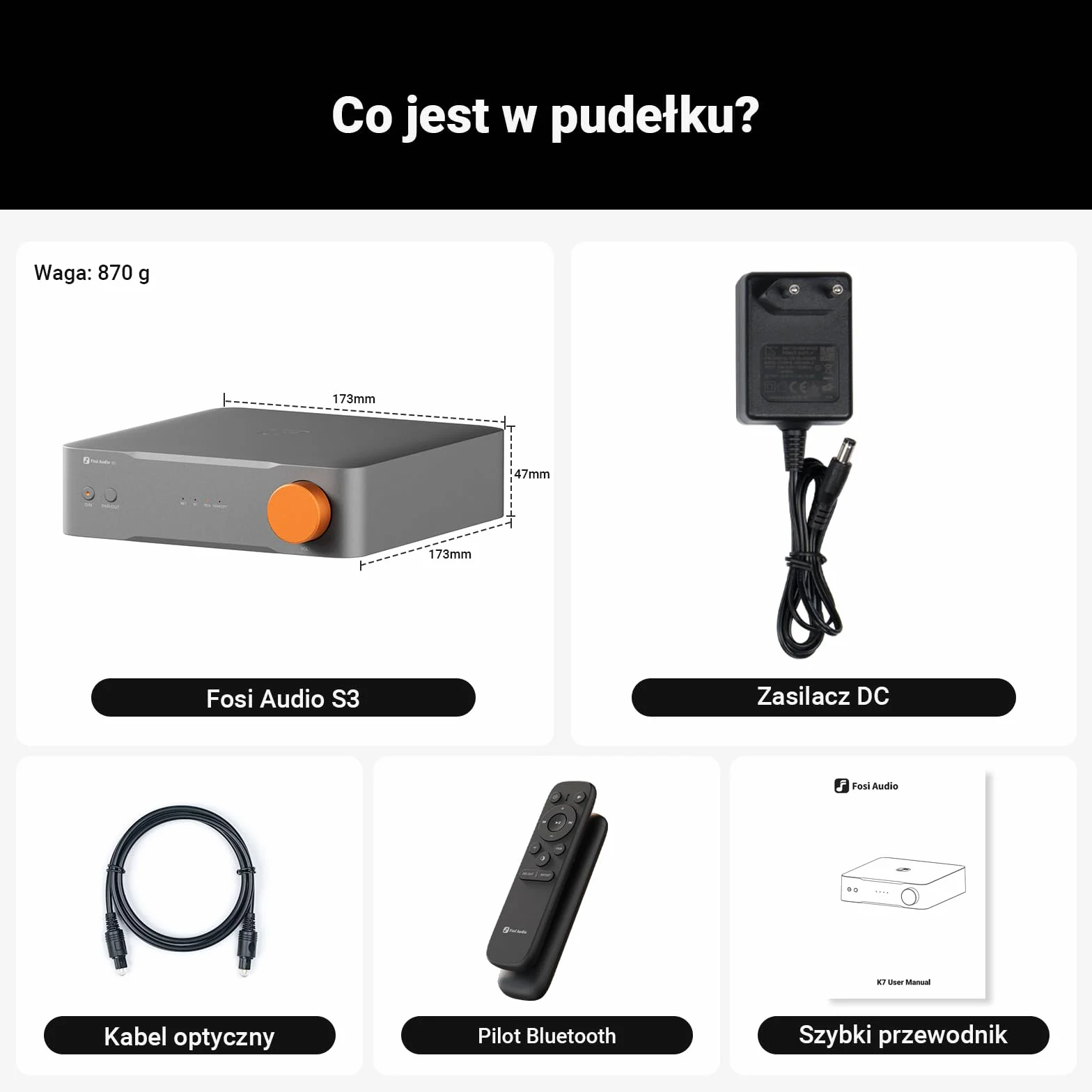 Fosi Audio S3 HiFi Music Streamer DAC Preamp, DAC Wi-Fi 6 Bluetooth 5.3, Transporter Cyfrowy Z Wyjściem XLR Zbalansowanym/Optycznym/Sub/HDMI eARC, AirPlay 2 Spotify Connect Tidal, Korektor 5-Pasmowy