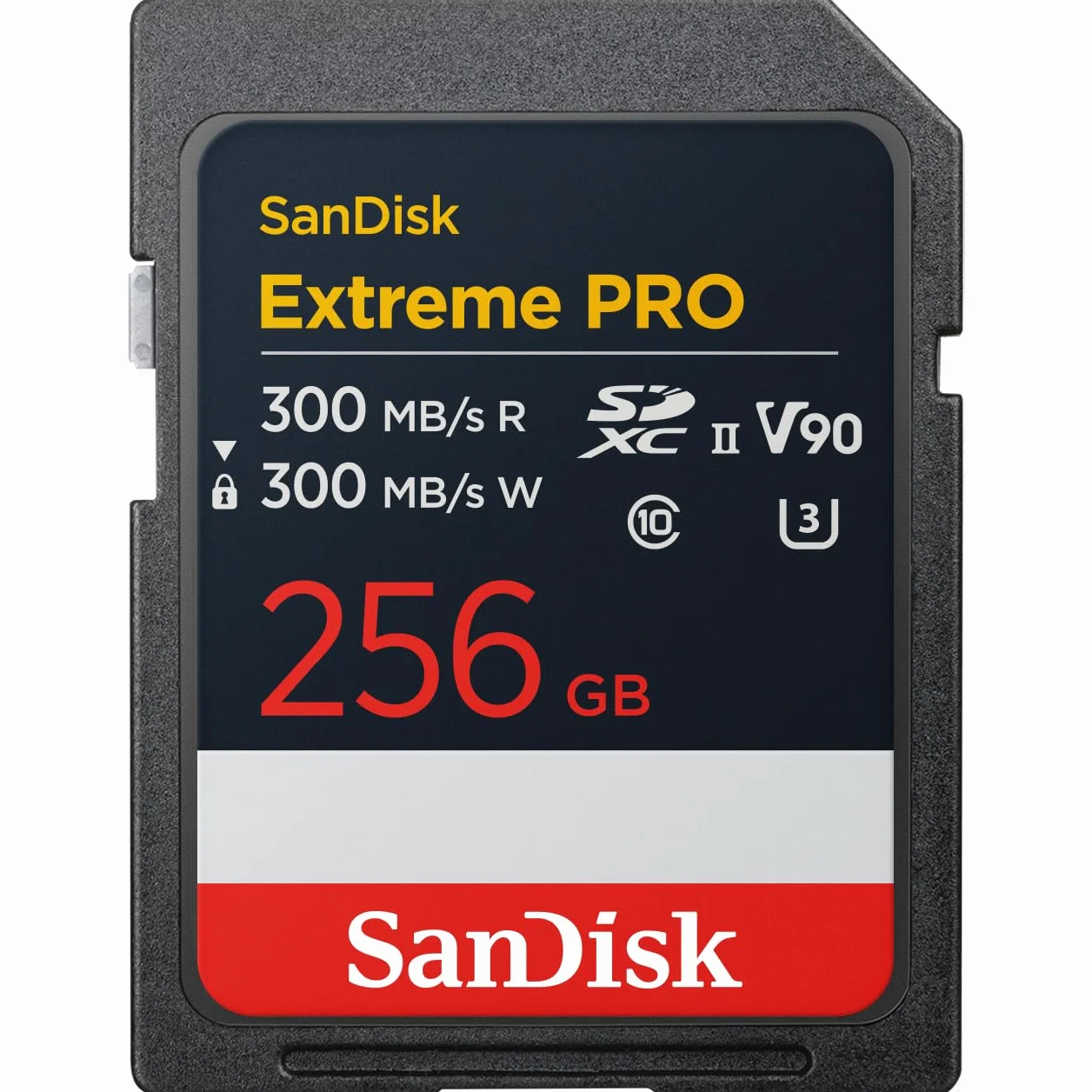 SanDisk Extreme PRO 256 GB SDXC Karta, UHS-II Karta, prędkość odczytu do 300 MB/s, prędkość zapisu do 300 MB/s, V90, Jej profesjonalna wydajność umożliwia nagrywanie wideo w kinowej jakości 8K