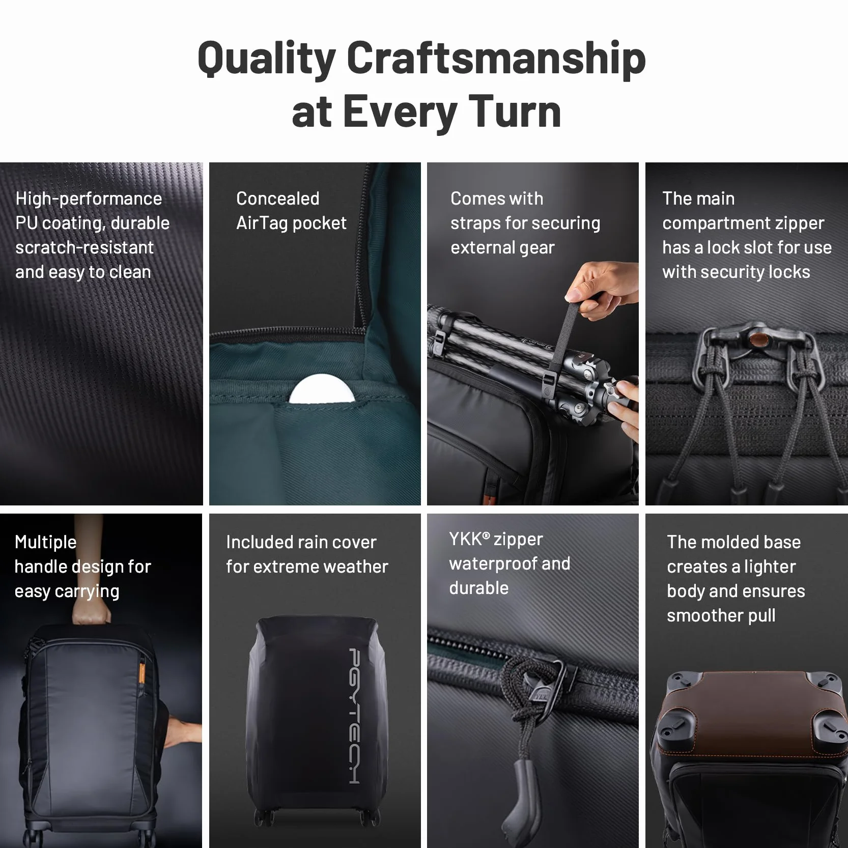 PGYTECH Plecak fotograficzny 2 w 1 z kółkami, DSLR/SLR/bezlusterkowiec/statyw, plecak-trolley do podróży dla fotografów, z ochroną przed deszczem, kompatybilny z laptopem 17", Canon, Nikon, Sony