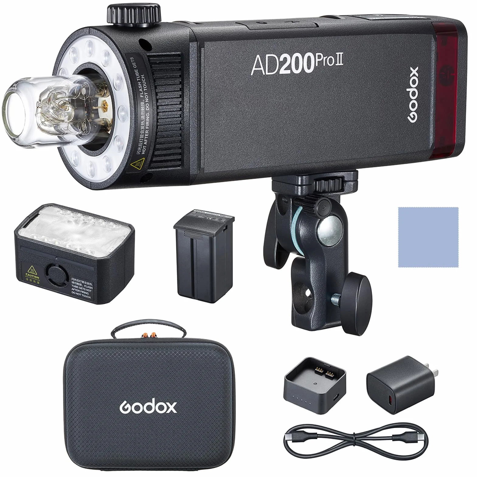 Godox AD200Pro II lampa błyskowa 200 W 2,4 G kieszonkowa bezprzewodowa lampa błyskowa Speedlite TTL 1/8000s HSS 0,01-1,8 s czas recyklingu z dwukolorowym światłem modelującym (ulepszony Godox AD200