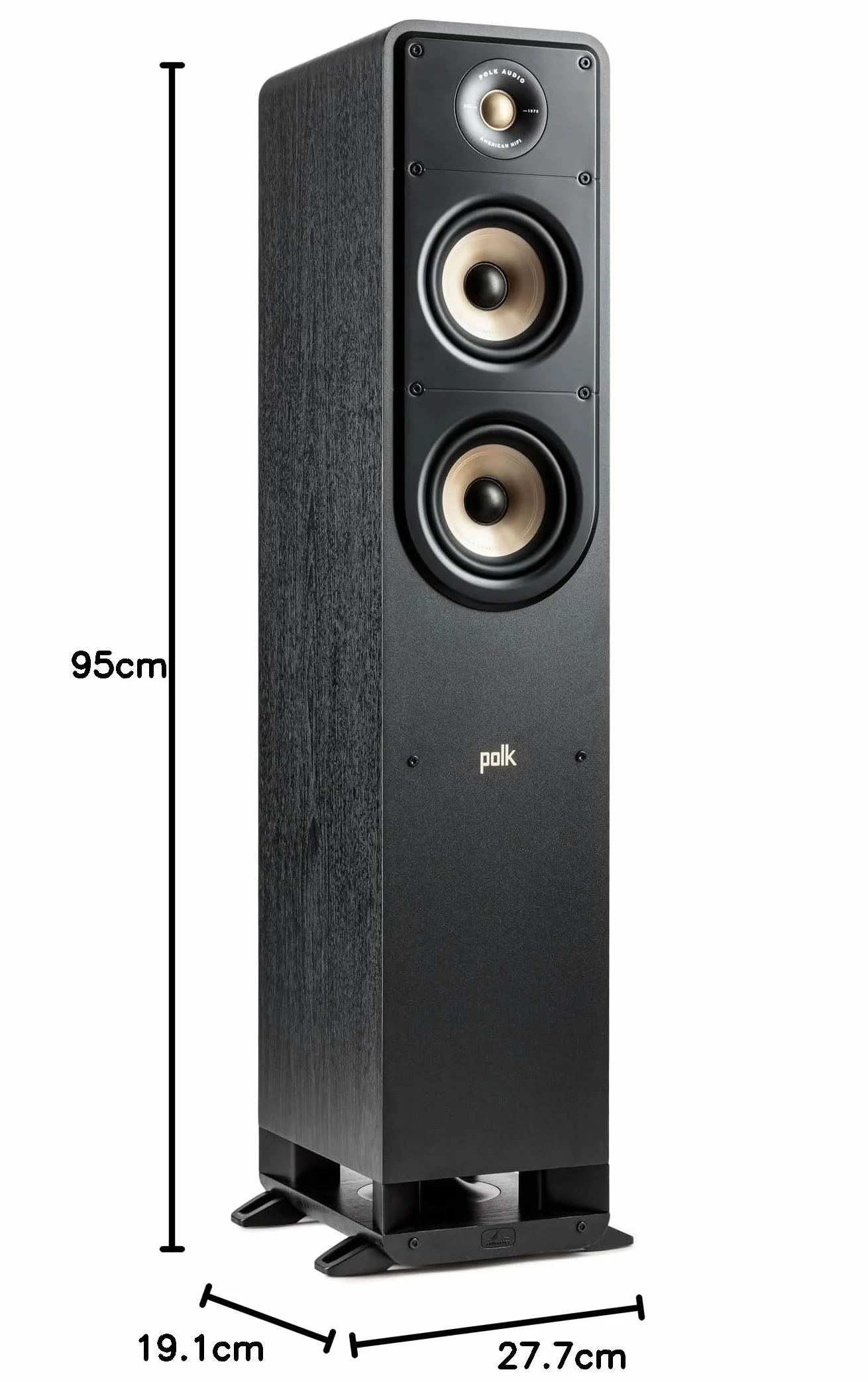 Polk Audio Signature Elite ES50 wysokiej rozdzielczości głośnik HiFi do kina domowego, certyfikat Hi-Res, kompatybilny z Dolby Atmos i DTS:X (sztuk), czarny