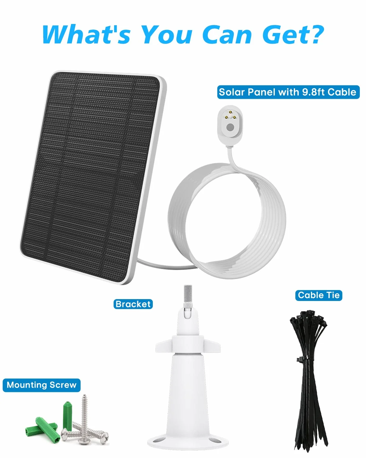 Ładowarka do paneli słonecznych kompatybilna z kamerą bezpieczeństwa Arlo Ultra/Ultra 2/Pro 3/Pro 4/Pro 3 Floodlight, 5 V, 4 W, ładowanie paneli słonecznych, IP65, odporna na warunki atmosferyczne, 3