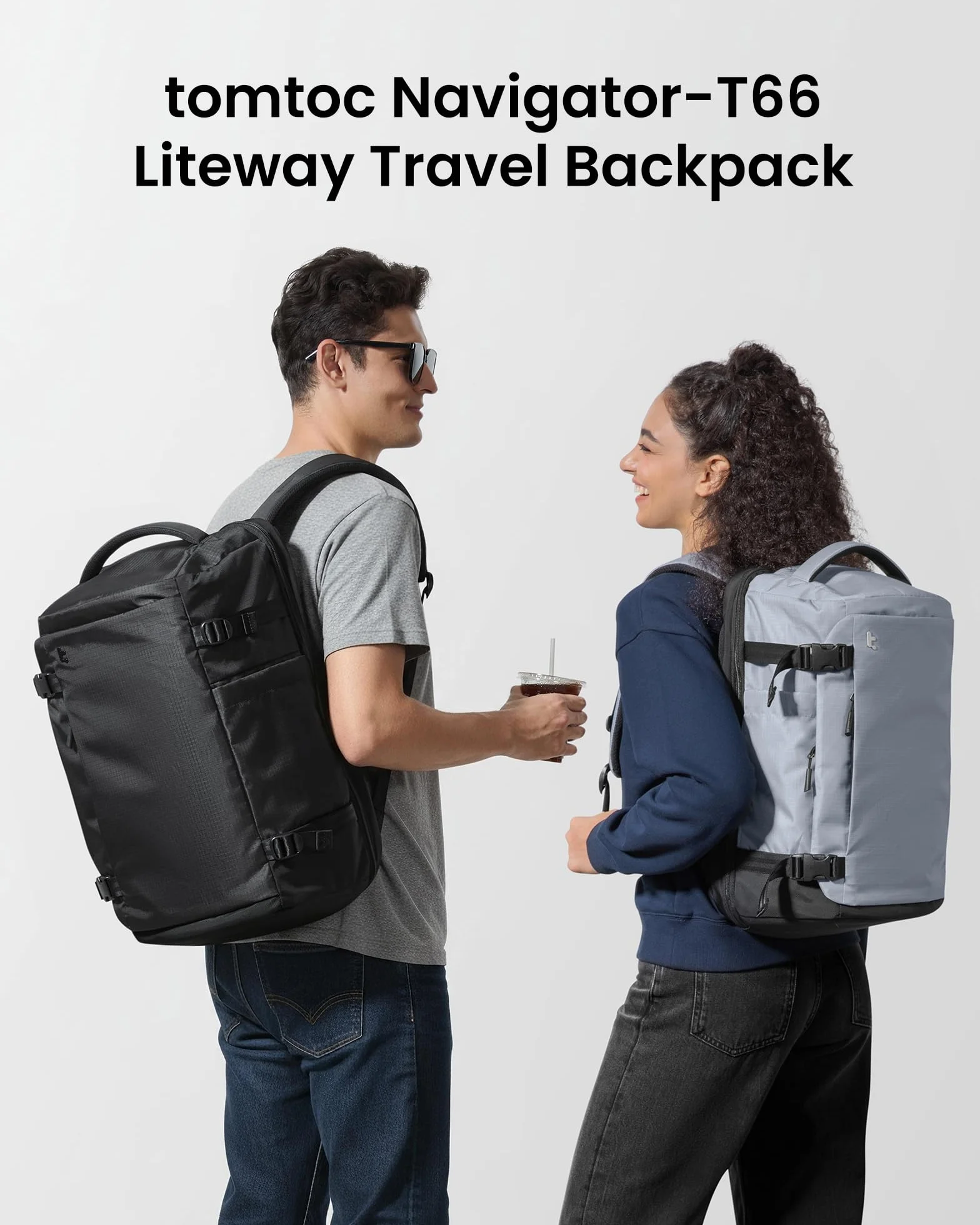 tomtoc Plecak podróżny 28 l, zatwierdzony przez TSA, do użytku w kabinie Easyjet, pod siedzeniem, 45x36x20, Ryanair, 40x20x25, bagaż podręczny, wodoodporny, lekki, biznesowy, mieści laptopa 16 cali