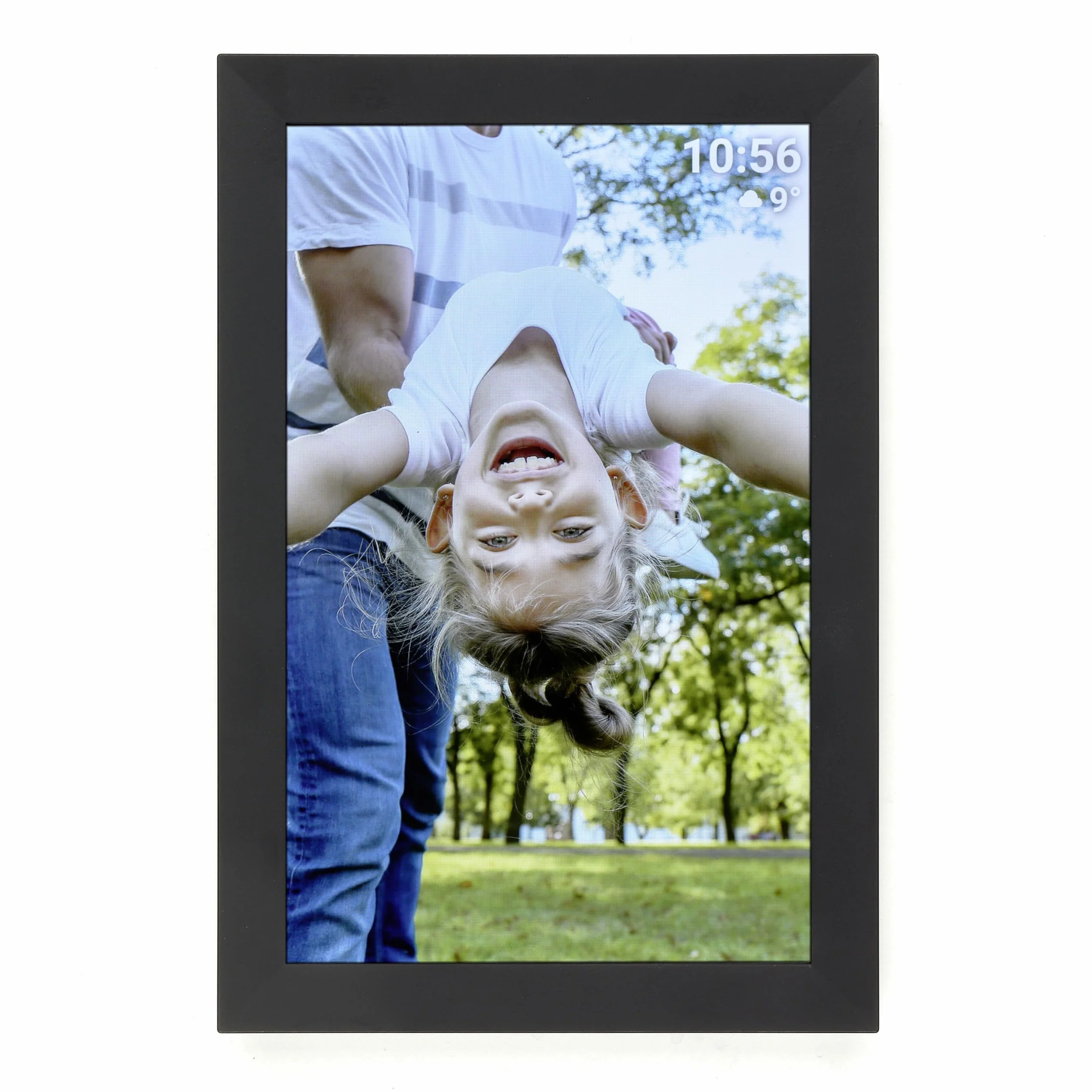 TFA Dostmann Cyfrowa ramka na zdjęcia WLAN 10", 37 1000, z aplikacją FRAMEO, złącze USB, do nagrywania filmów i zdjęć, wyświetlanie godziny + pogody, łatwa konfiguracja, czarna
