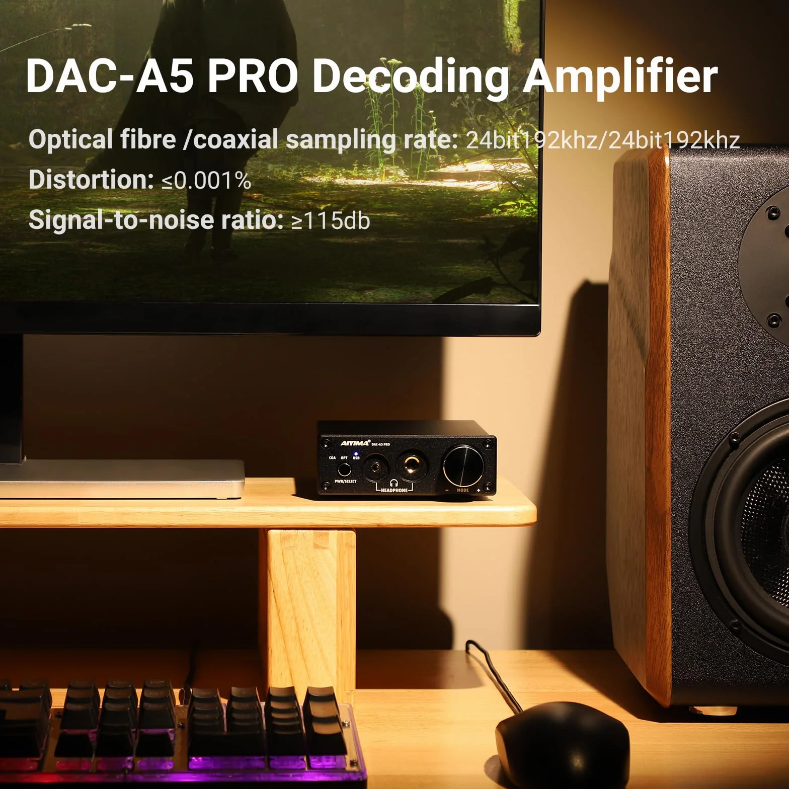 AIYIMA DAC A5 Pro Mini wzmacniacz słuchawkowy HIFI USB dekoder DAC Audio 24BIT 192KHz Mini dekoder stereo z DC12V
