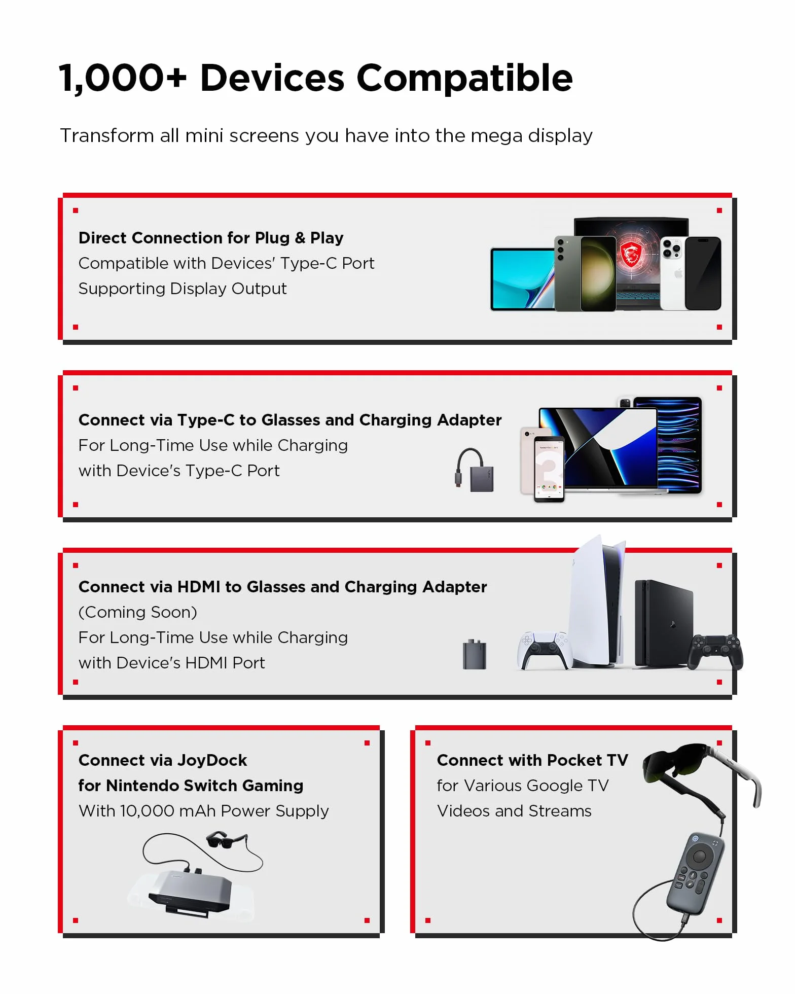 RayNeo Air 3s Okulary AR/XR, 201" 120Hz FHD Wyświetlacz HueView, Przenośne Okulary Wideo AR do Gier dla iPhone 16/15, Android, Mac, PS5, Steam Deck - Przenośne Kino Nowej Generacji