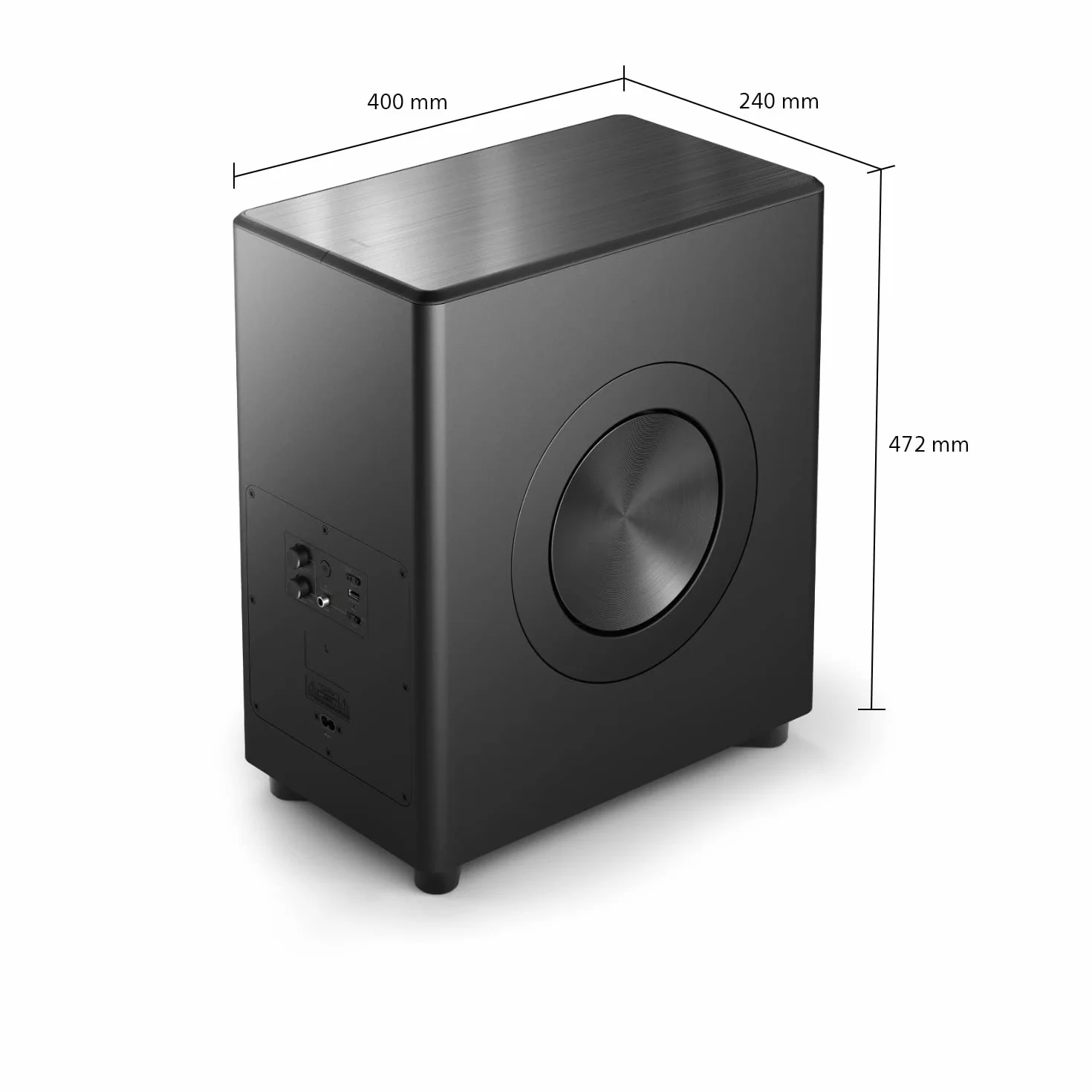 Philips FW1 | Bezprzewodowy Subwoofer | Cinematic Sound | Głębokie basy | Piękne Wzornictwo | moc wyjściowa 420 W | Czarny
