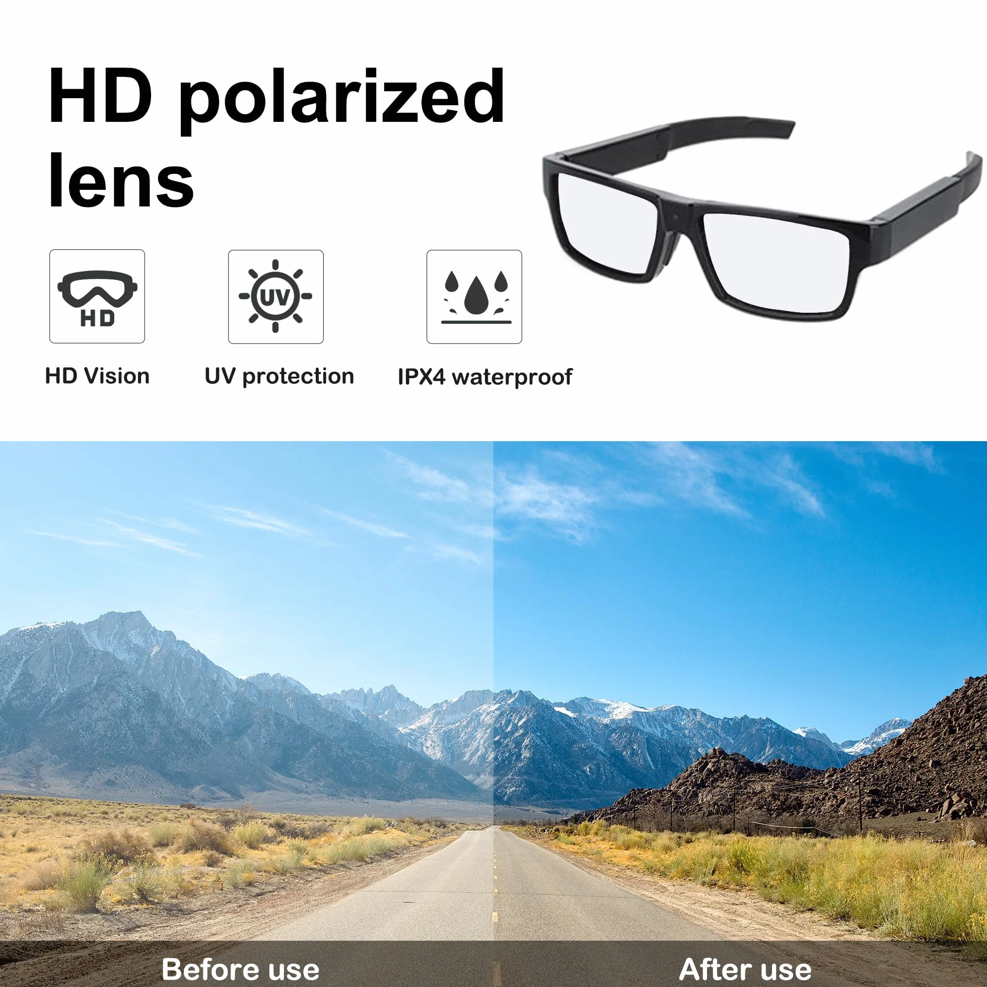 Okulary szpiegowskie z wsparciem wideo, karta TF do 256GB, okulary z kamerą wideo 1080P, przenośny rejestrator wideo (w zestawie karta TF 32GB)
