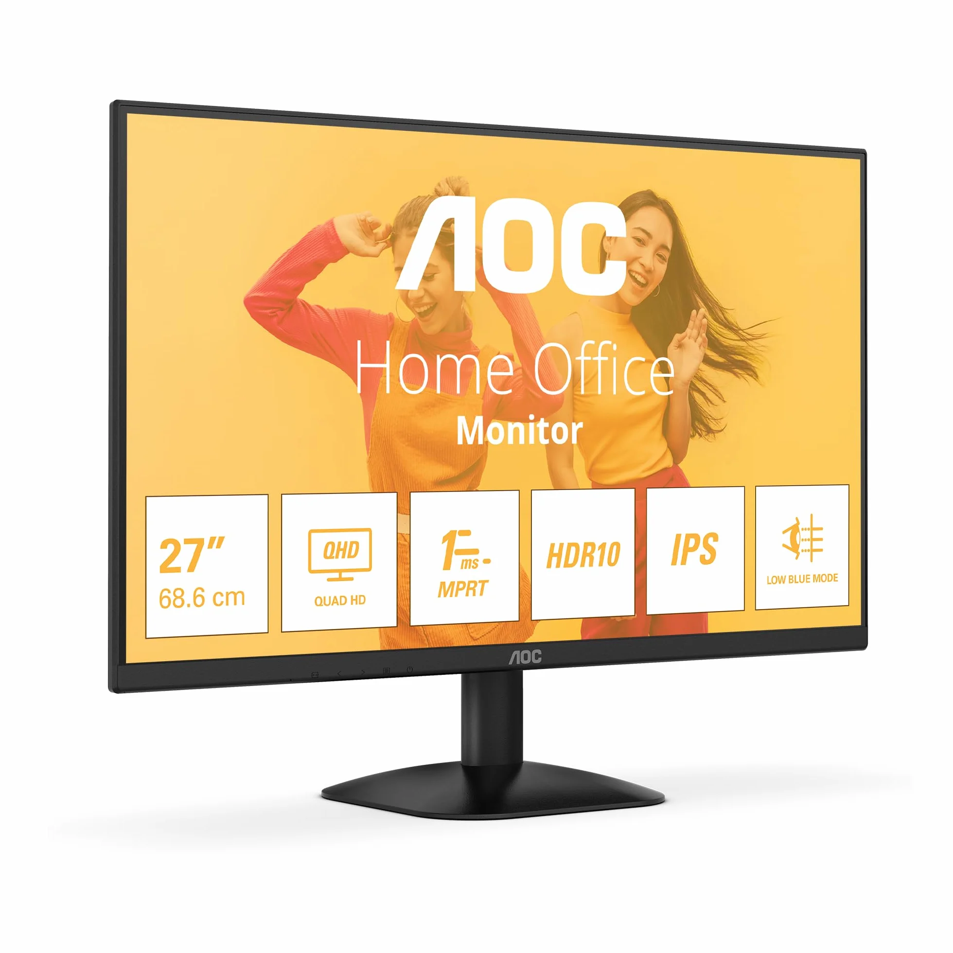AOC Q27B35E 27-calowy monitor QHD, 75 Hz, IPS, 1 ms MPRT, adaptacyjna synchronizacja, HDR10 (2560 x 1440, HDMI 1 x 1.4, DP 1 x 1.4), czarny
