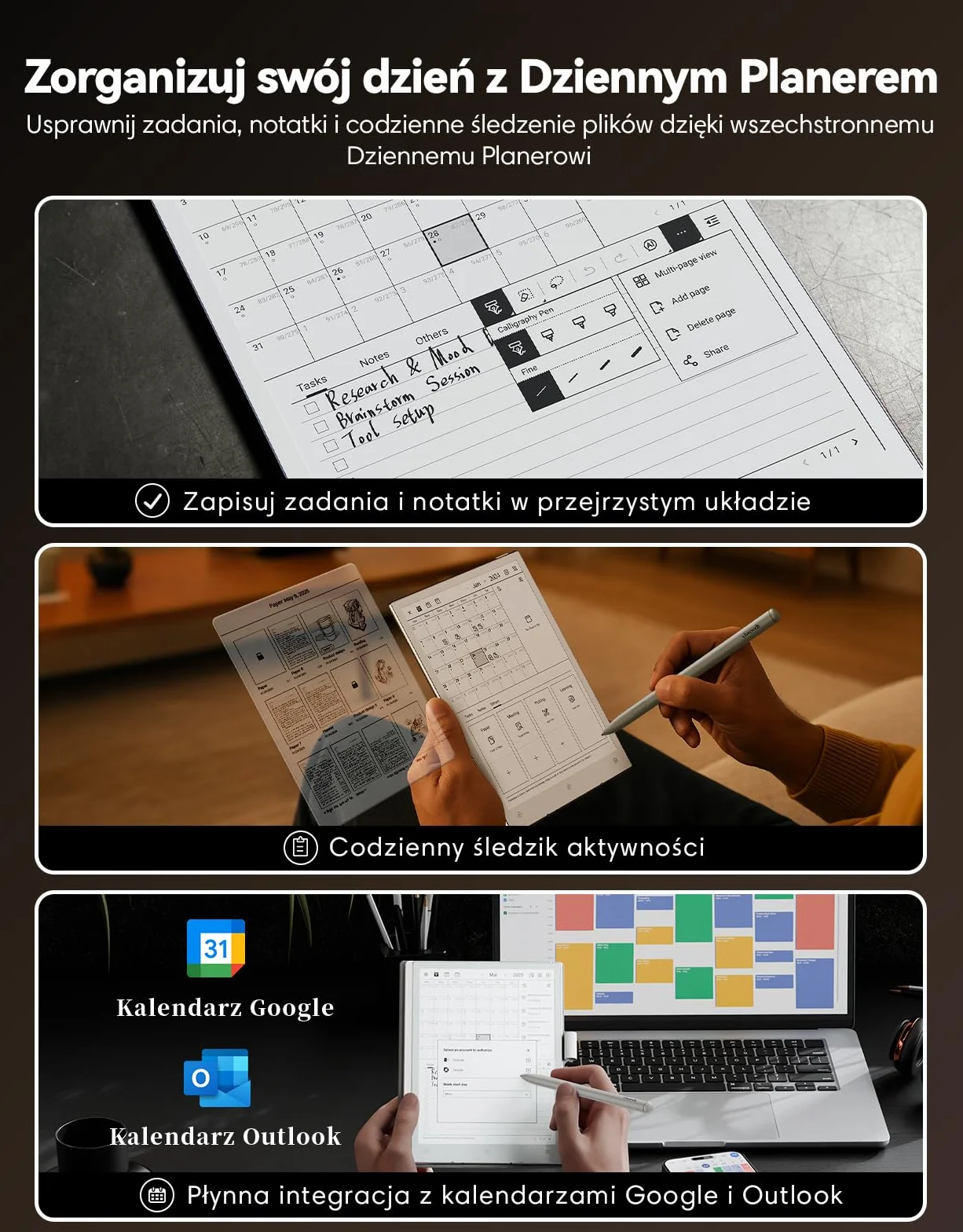 VIWOODS Ulepszony Zestaw z AiPaper Mini, Stylusem Pro i 5 Końcówkami, 8,2’’ AI Tablet z E-Ink z Regulowanym Światłem, 292 PPI Elektroniczny Notatnik z Piórem, Przenośny 230 g, 128 GB Pamięci